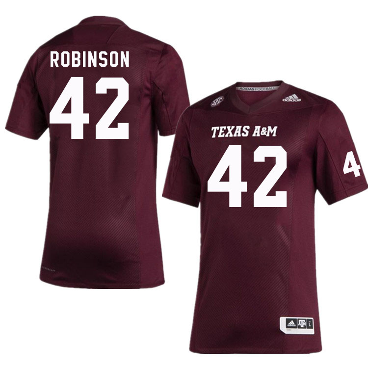 Men #42 Kent Robinson Texas A&M Aggies College Football Jerseys Stitched Sale-Maroon